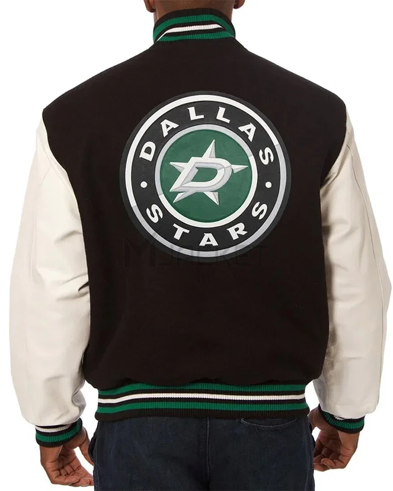 Varsity Dallas Stars Black and White Two-Tone Jacket - image 3