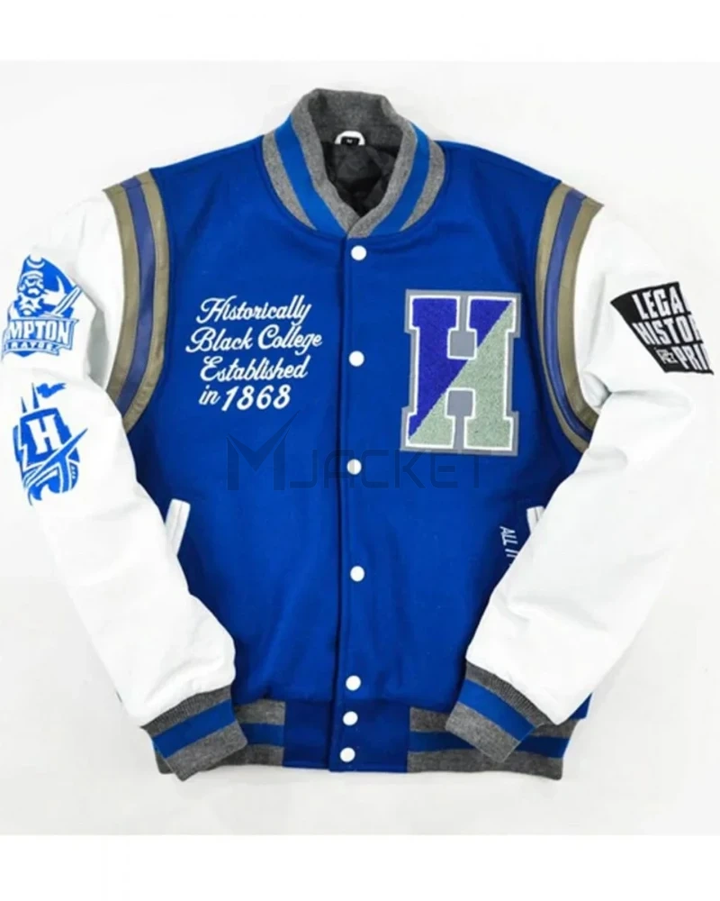 Varsity Hampton University Motto 2.0 Royal Blue Jacket - image 1