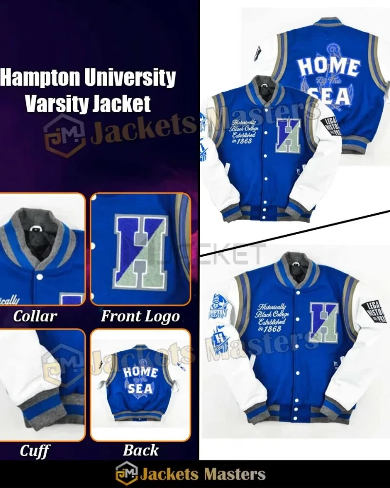 Varsity Hampton University Motto 2.0 Royal Blue Jacket - image 4