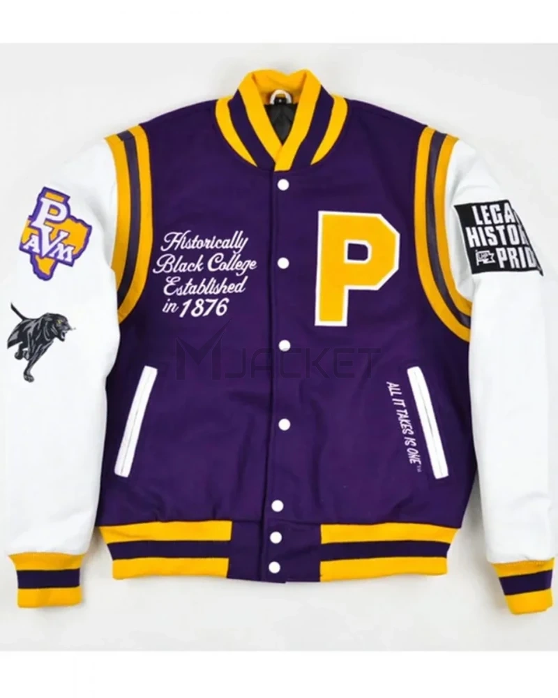 Varsity HBCU Prairie View A&m University Motto 2.0 Purple Jacket - image 1