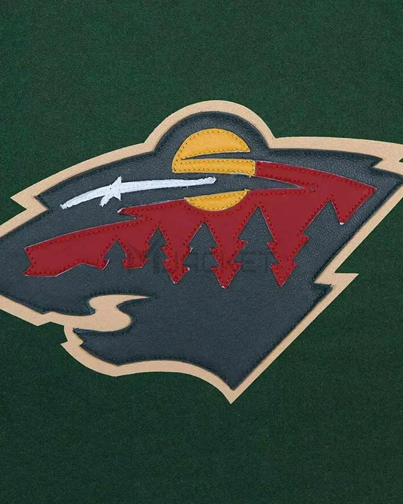 Varsity Minnesota Wild Green and White Two-Tone Jacket - image 3