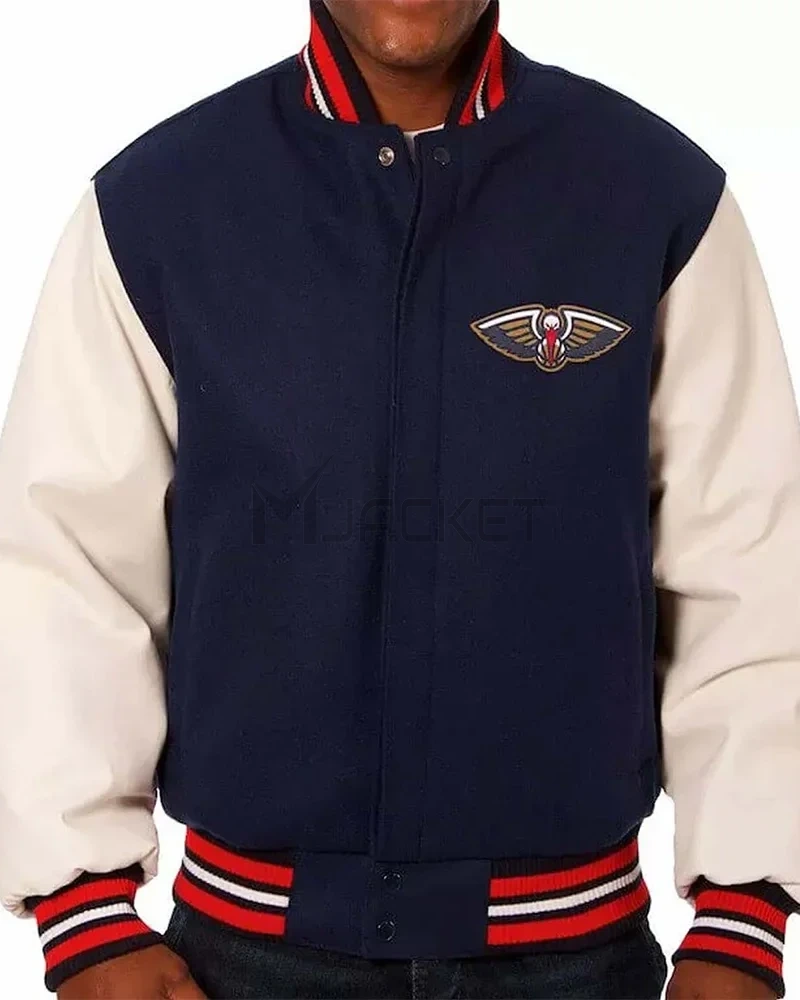 Varsity New Orleans Pelicans Blue and White Jacket - image 1