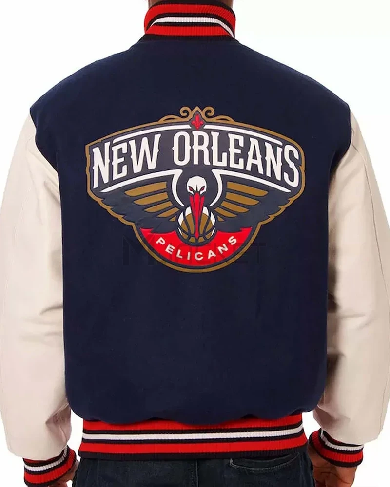 Varsity New Orleans Pelicans Blue and White Jacket - image 2
