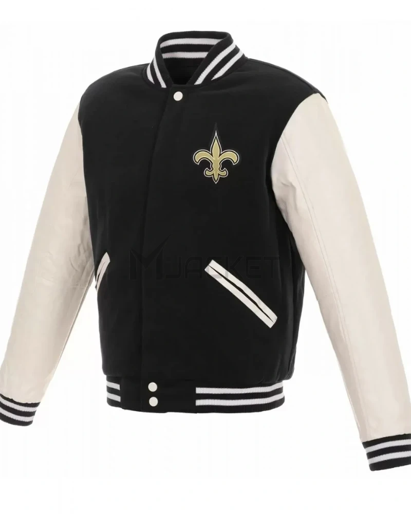 Varsity New Orleans Saints White and Black Jacket - image 1