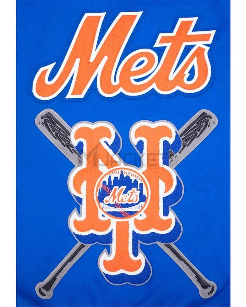 Varsity New York Mets Mash Up Royal Blue/White Jacket - image 10