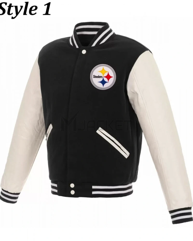 Varsity Pittsburgh Steelers Leather/Wool Jacket - image 1