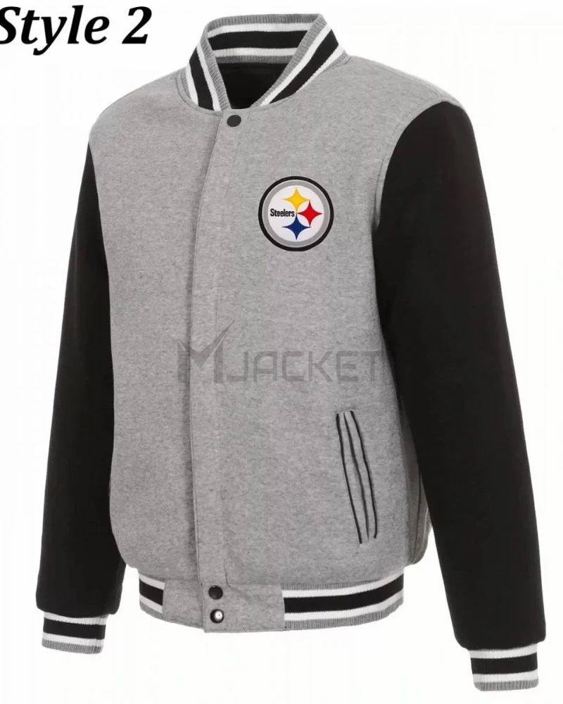 Varsity Pittsburgh Steelers Leather/Wool Jacket - image 2