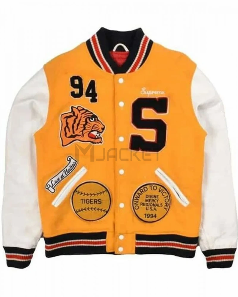 Varsity Supreme Tiger White and Yellow Jacket - image 1