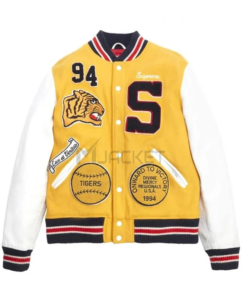 Varsity Supreme Tiger White and Yellow Jacket - image 3