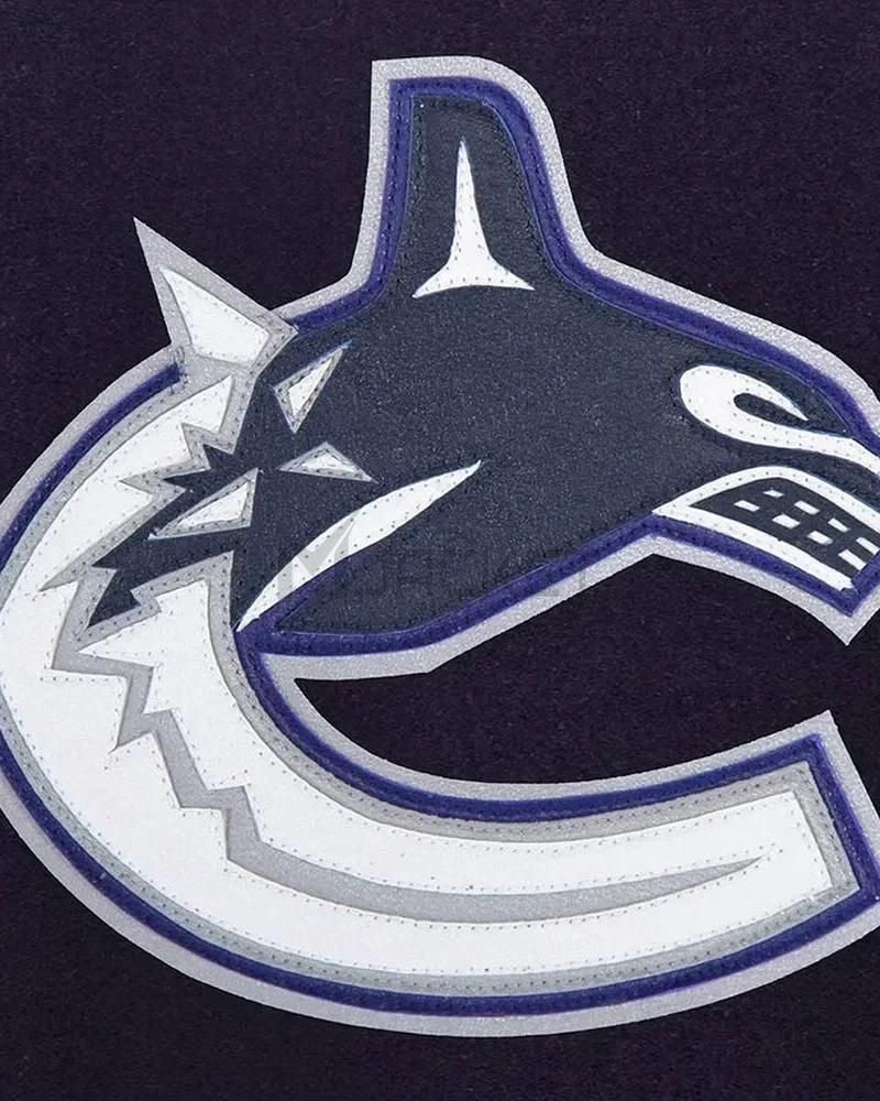 Varsity Vancouver Canucks Blue and White Two-Tone Jacket - image 3