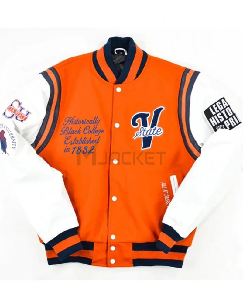 Virginia State University Motto 2.0 Hail State Varsity Jacket - image 1
