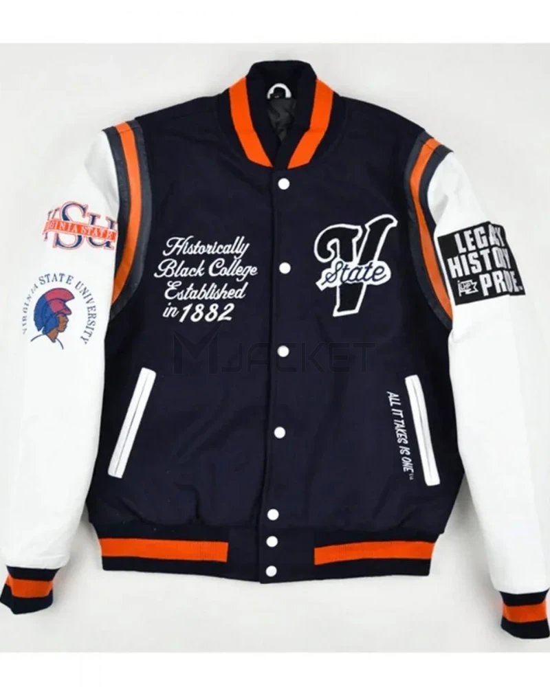 Virginia State University Motto 2.0 Hail State Varsity Jacket - image 2
