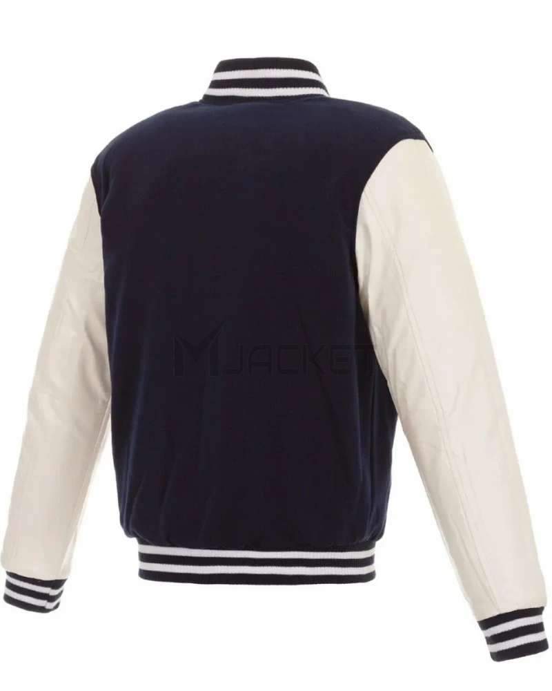 Washington Nationals Letterman Navy Blue and White Jacket - image 2