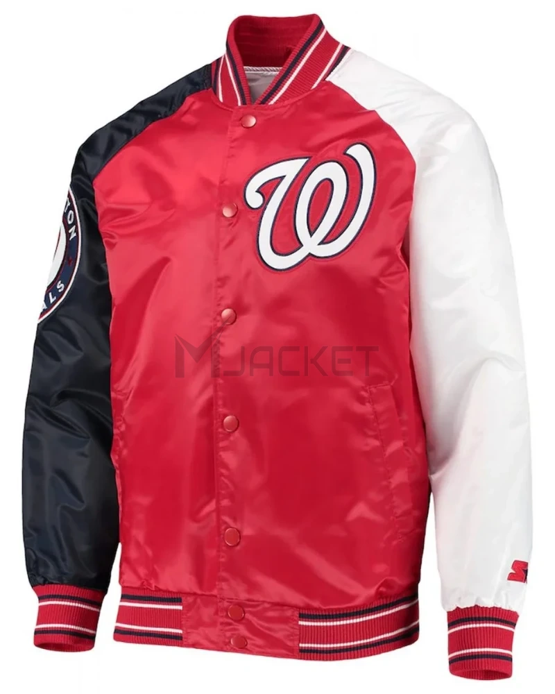 Washington Nationals Reliever Satin Red/Navy Jacket - image 1