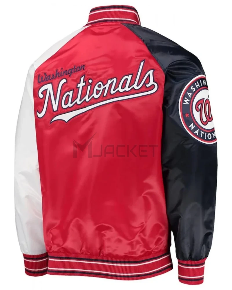 Washington Nationals Reliever Satin Red/Navy Jacket - image 2