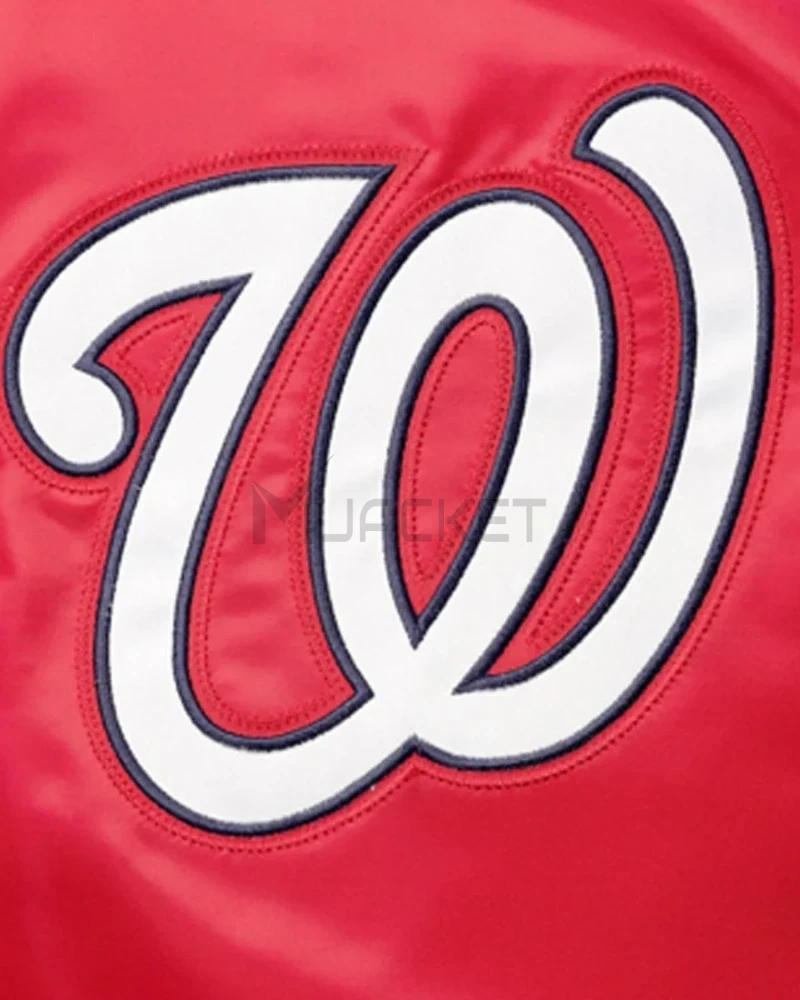 Washington Nationals Reliever Satin Red/Navy Jacket - image 4