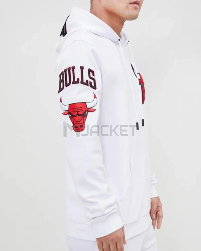 White Chicago Bulls Fleece Hoodie - image 3