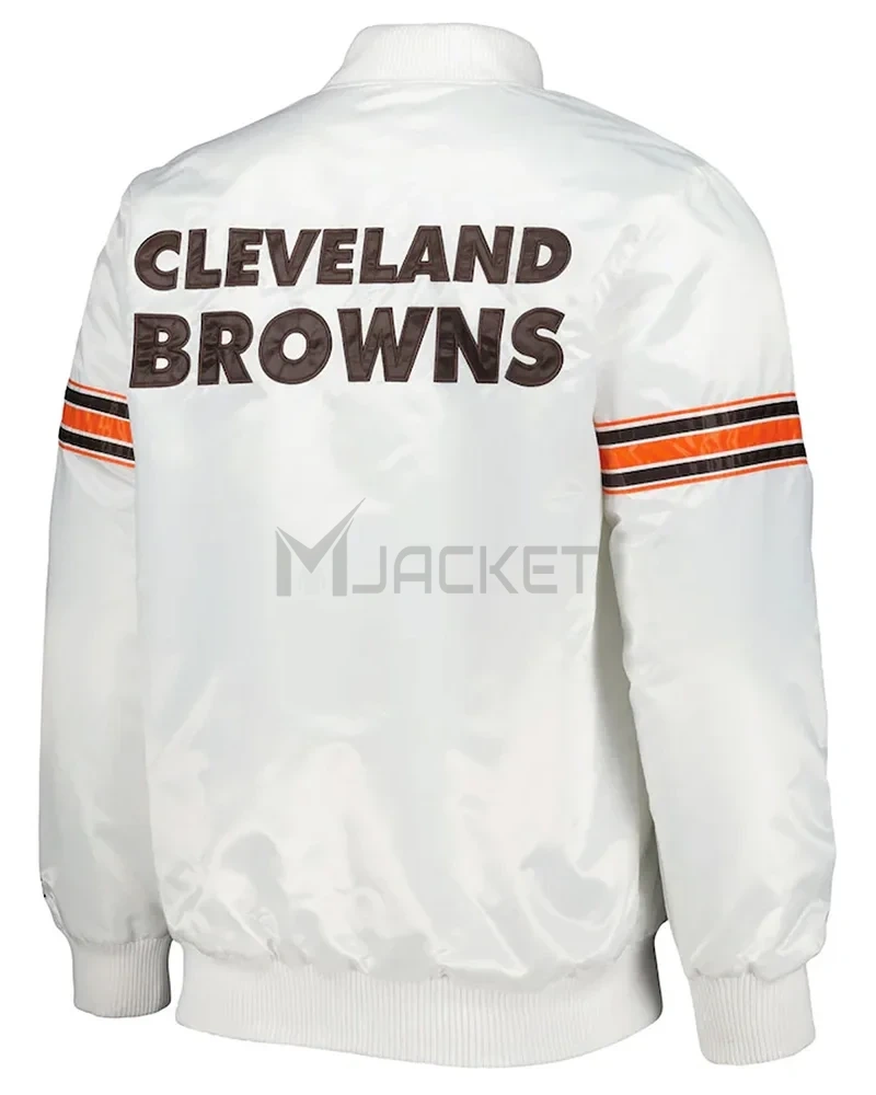 White Cleveland Browns The Power Forward Satin Jacket - image 2