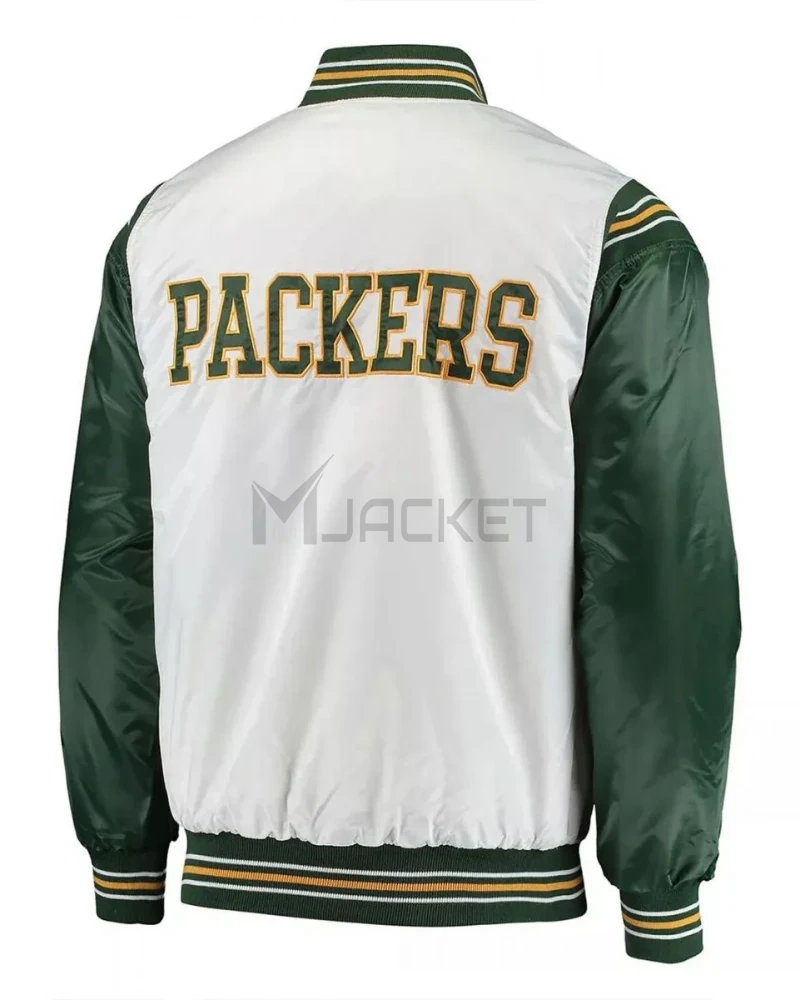 White/Green Green Bay Packers Historic Renegade Satin Jacket - image 2