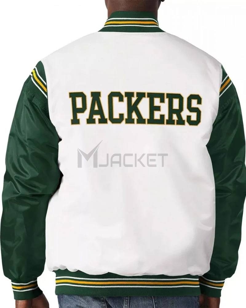 White/Green Green Bay Packers Historic Renegade Satin Jacket - image 4
