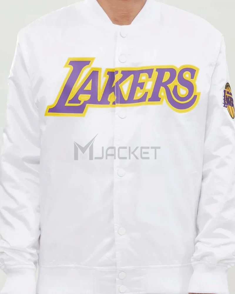 Wordmark Los Angeles Lakers Satin Jacket - image 3