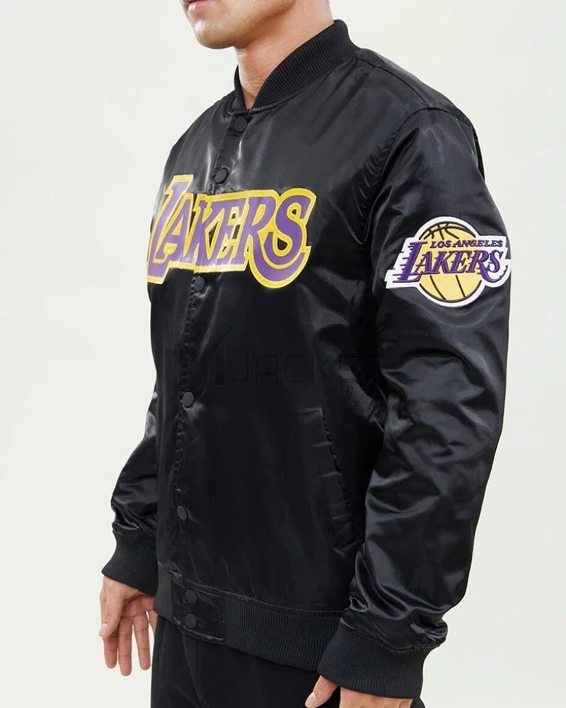 Wordmark Los Angeles Lakers Satin Jacket - image 7