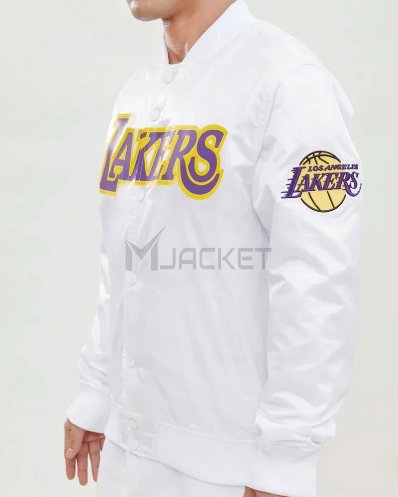 Wordmark Los Angeles Lakers Satin Jacket - image 9
