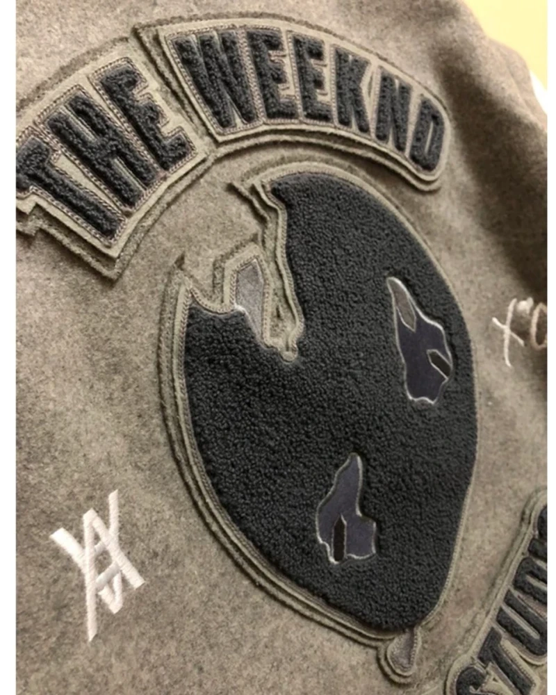 XO The Weeknd HOB 10 Year Letterman White/Grey Jacket - image 7